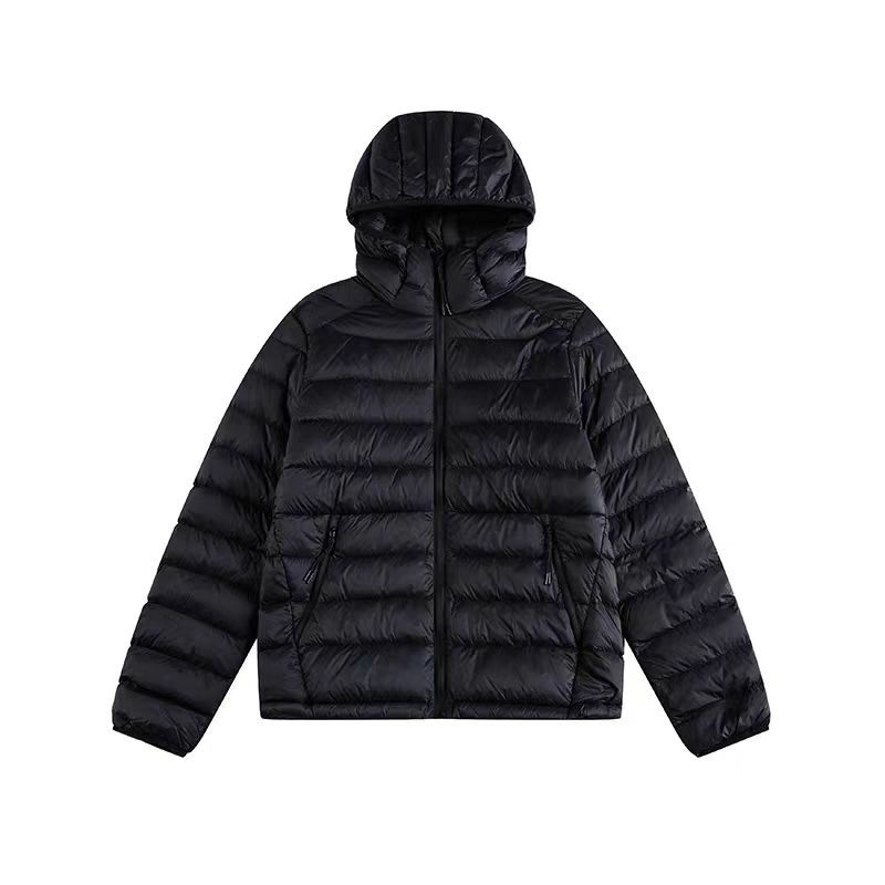 Light down jacket with a hood, short