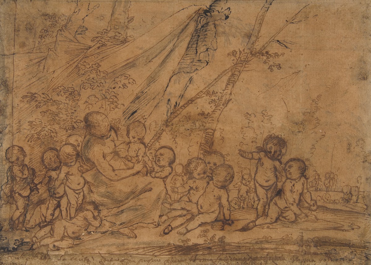 A Seated Female Figure Surrounded by Nude Infants 161250