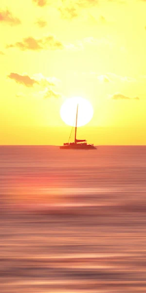 Boat Body Of Water Sunset 4K Wallpaper Background