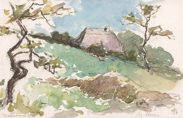 Landschap met boerderij te Materborn bij Kleve 1892