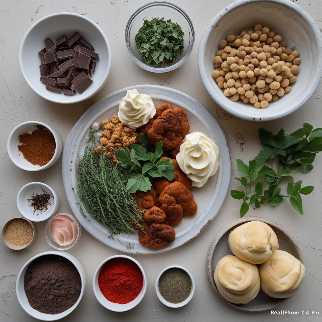 Ingredients for Italian Chocolate Maritozzi Buns with Whipped Cream Filling - Easy Homemade Delight
