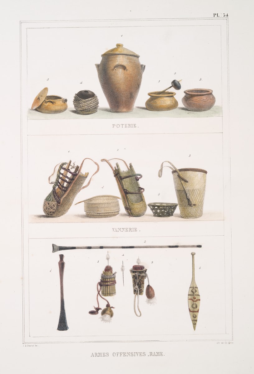 Poterie Vannerie Armes offensives rame 1834   1839