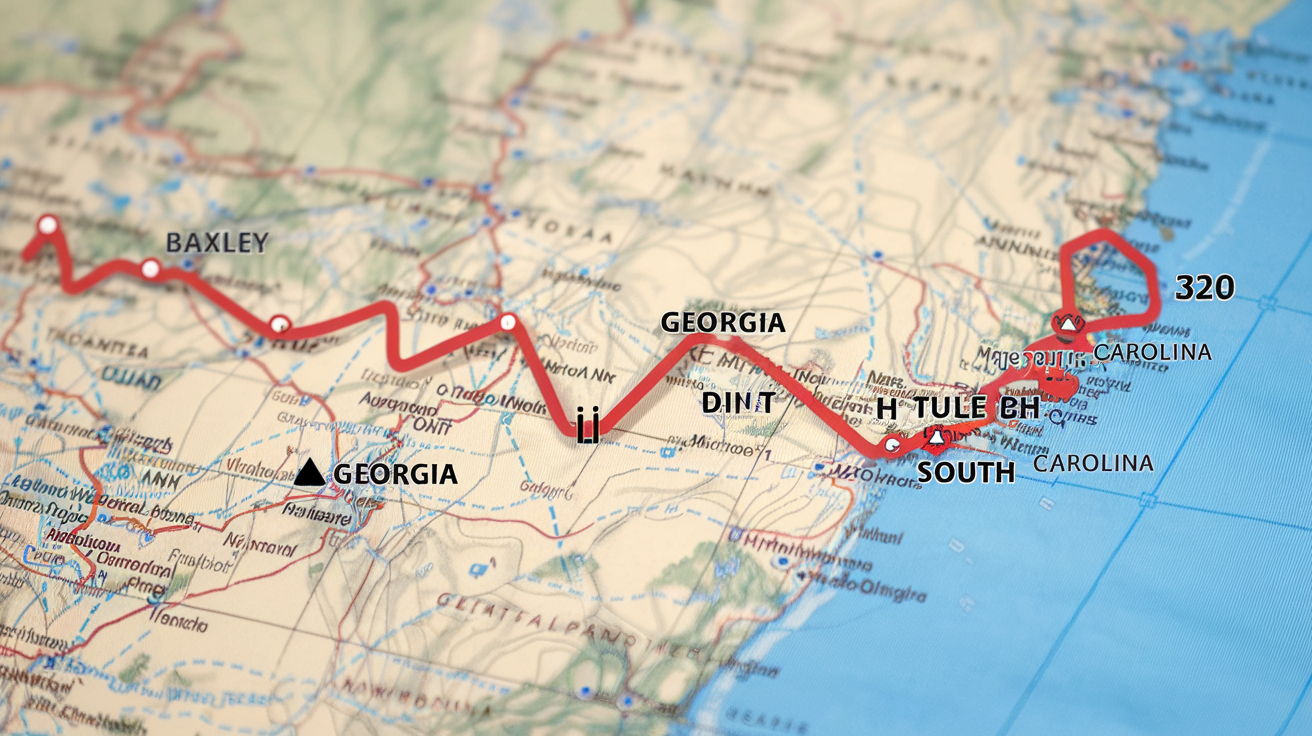 Distance and Travel Tips: Myrtle Beach from Baxley, Georgia