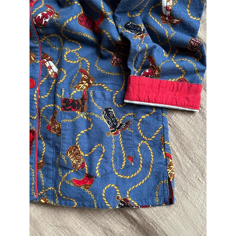 Women's loungewear set with cartoon print, long sleeve