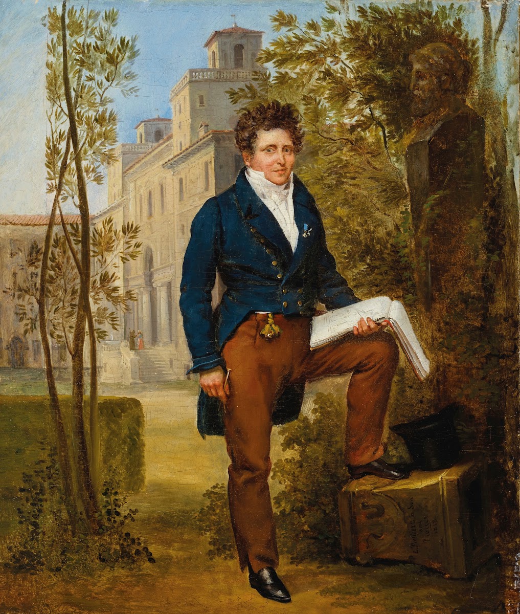 Portrait of Nicolas Pierre Tiolier 1784 1843 standing in the gardens at Villa Me