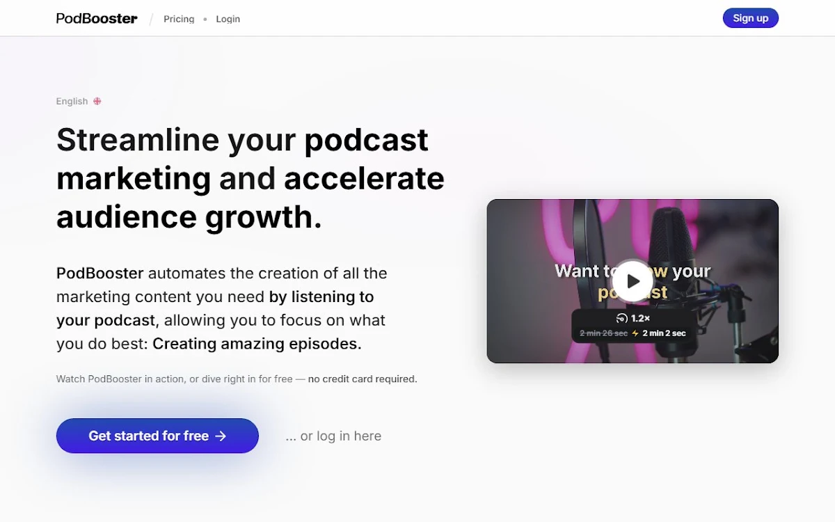 Captura de PodBooster