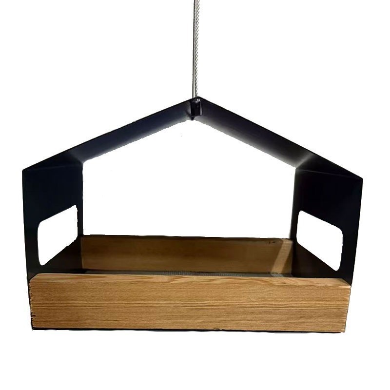Hanging birdhouse made of wire mesh