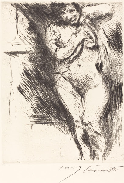 Woman Undressing Akt mit hochgehobenem Hemd 1921