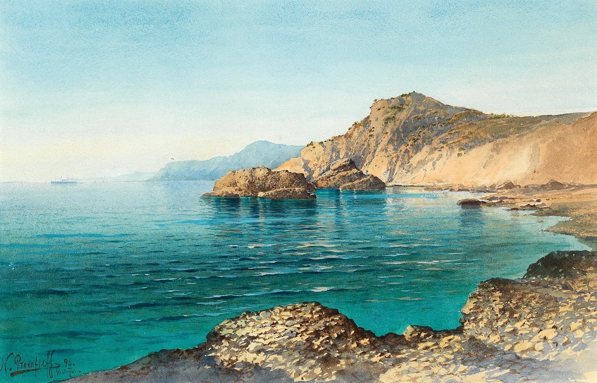 A view of the coast of Portofino 1896