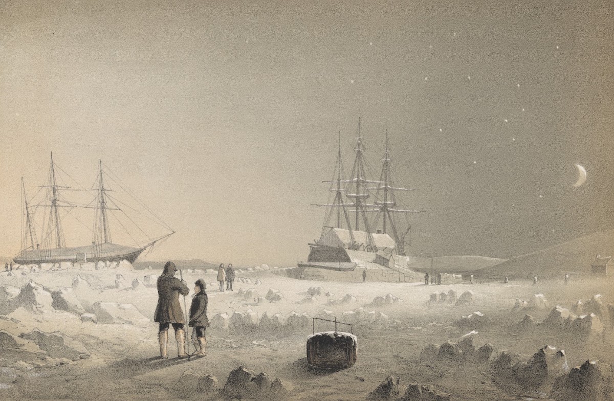 HMS Assistance and Pioneer in Winter QuartersReturning Daylight 1855