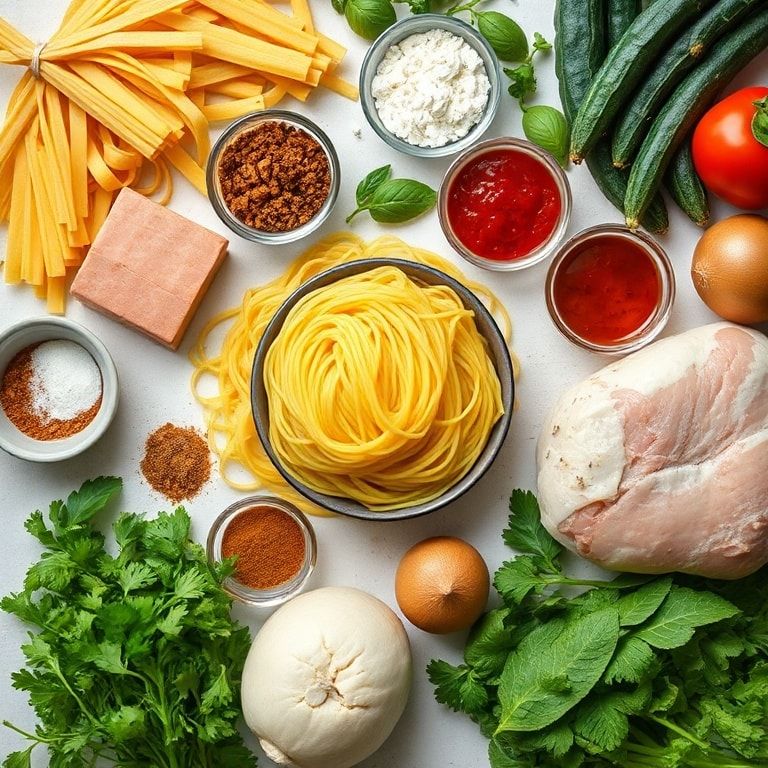 Ingredients for Spicy Spaghetti Squash Noodles - Paleo Gluten Free Eats (Easy Weeknight Dinner!)