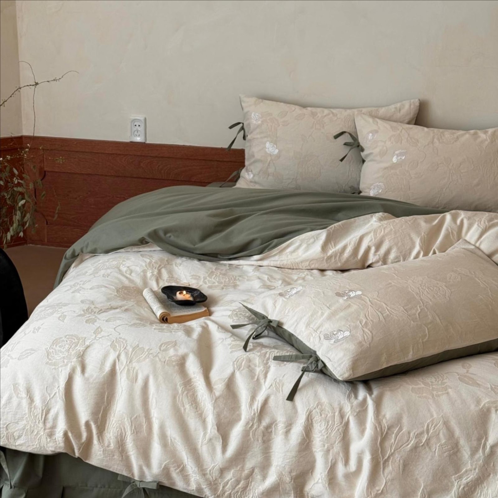 Cotton Bedding Set, Brushed, Vintage Style