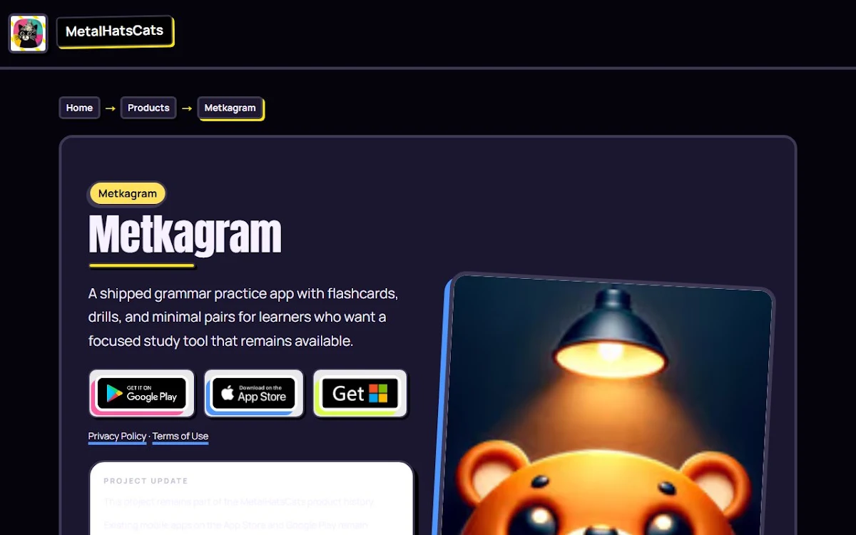 Captura de AI Grammar Cards Metkagram