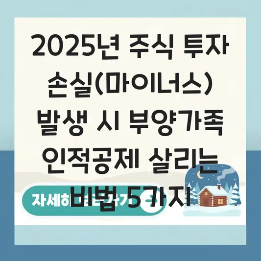 주식 투자 손실(마이너스 수익) 발생 시 부양가족 연말정산 인적공제 다시 포함시키는 방법 대표 이미지