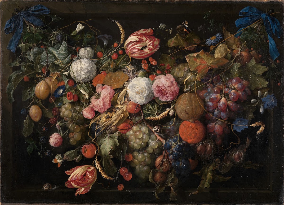 Girlande von Blumen und Früchten ca 1672