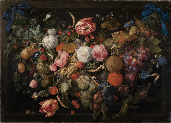 Girlande von Blumen und Früchten ca 1672