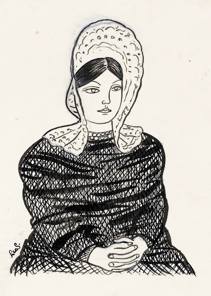 Vrouw met kapje op het hoofd 1891