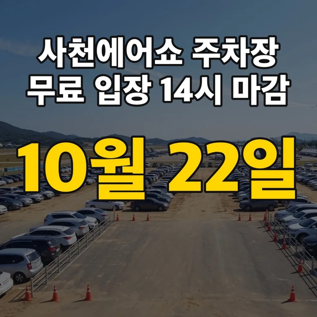 사천에어쇼 주차장 무료 입장 14시 마감 10월 22일