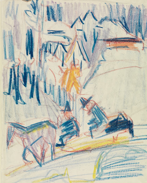 Pferdeschlitten mit zwei Männern im Hochgebirge 1922 1923