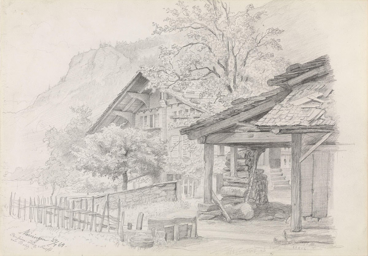 Fra Meiringen Pension Flux Ruoff i forgrunnen 1864