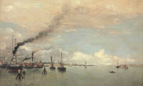 View Of A Harbor 1884