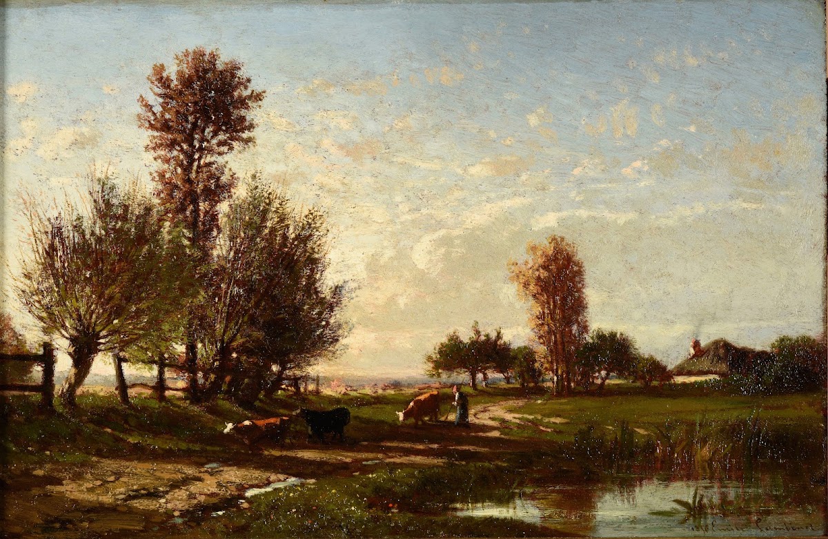 Paysage avec cours deau 1856