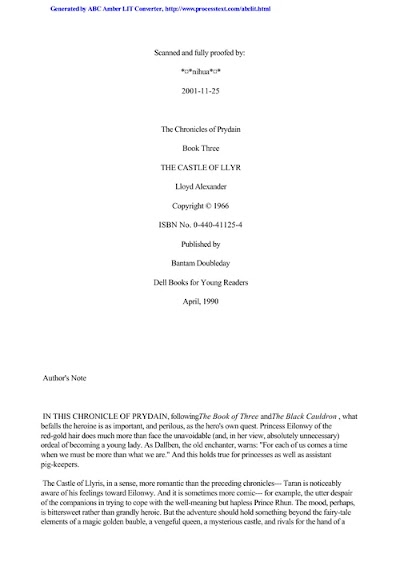 Chronicles of Prydain 03 - The Castle of Llyr