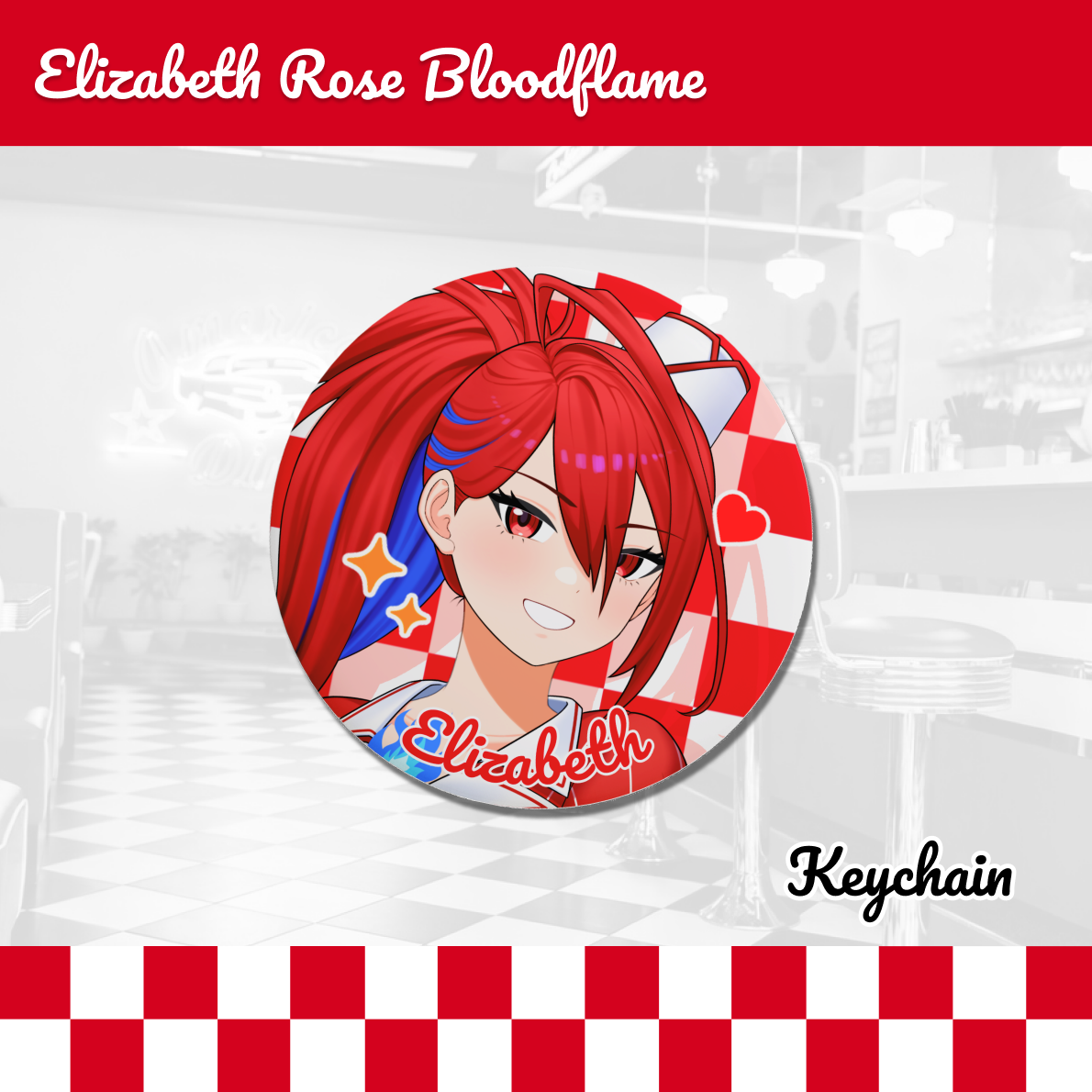 HoloDiner - Elizabeth Rose Bloodflame Metal Badge by Ruva