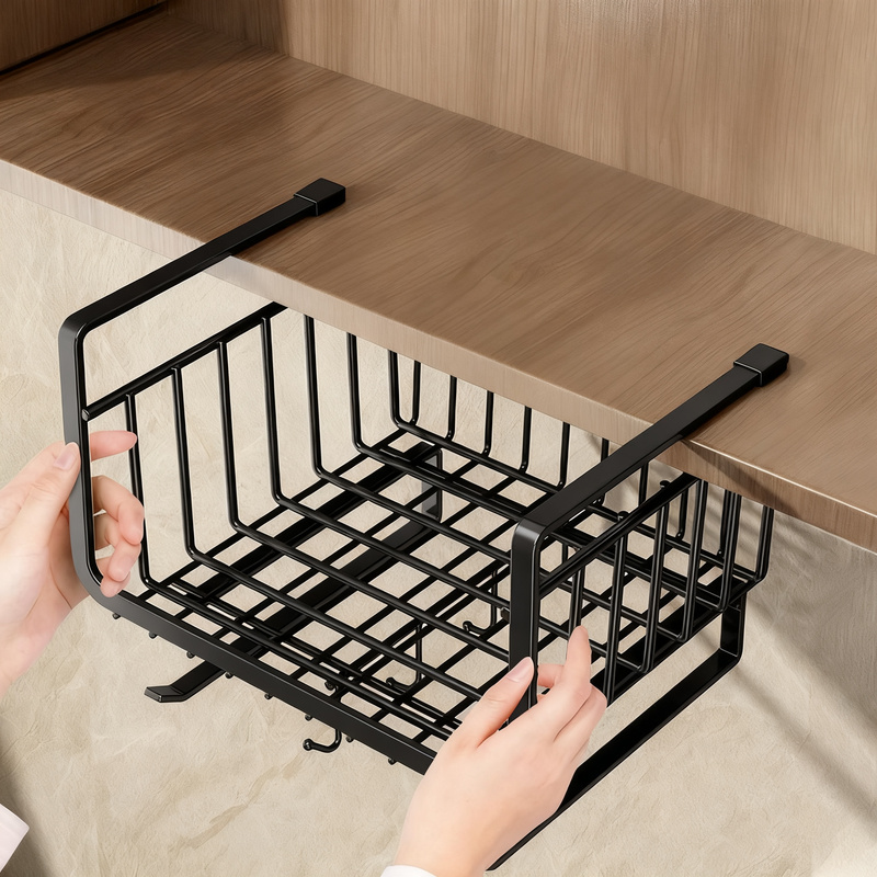 Hanging basket for under cabinet, carbon steel