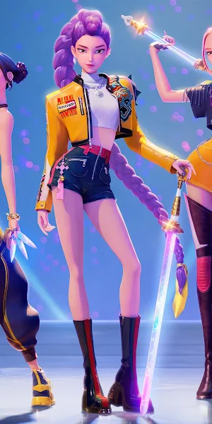 Virtual K-Pop Group, Digital Avatar, 3D Animation, Character Design 4K Wallpaper Background