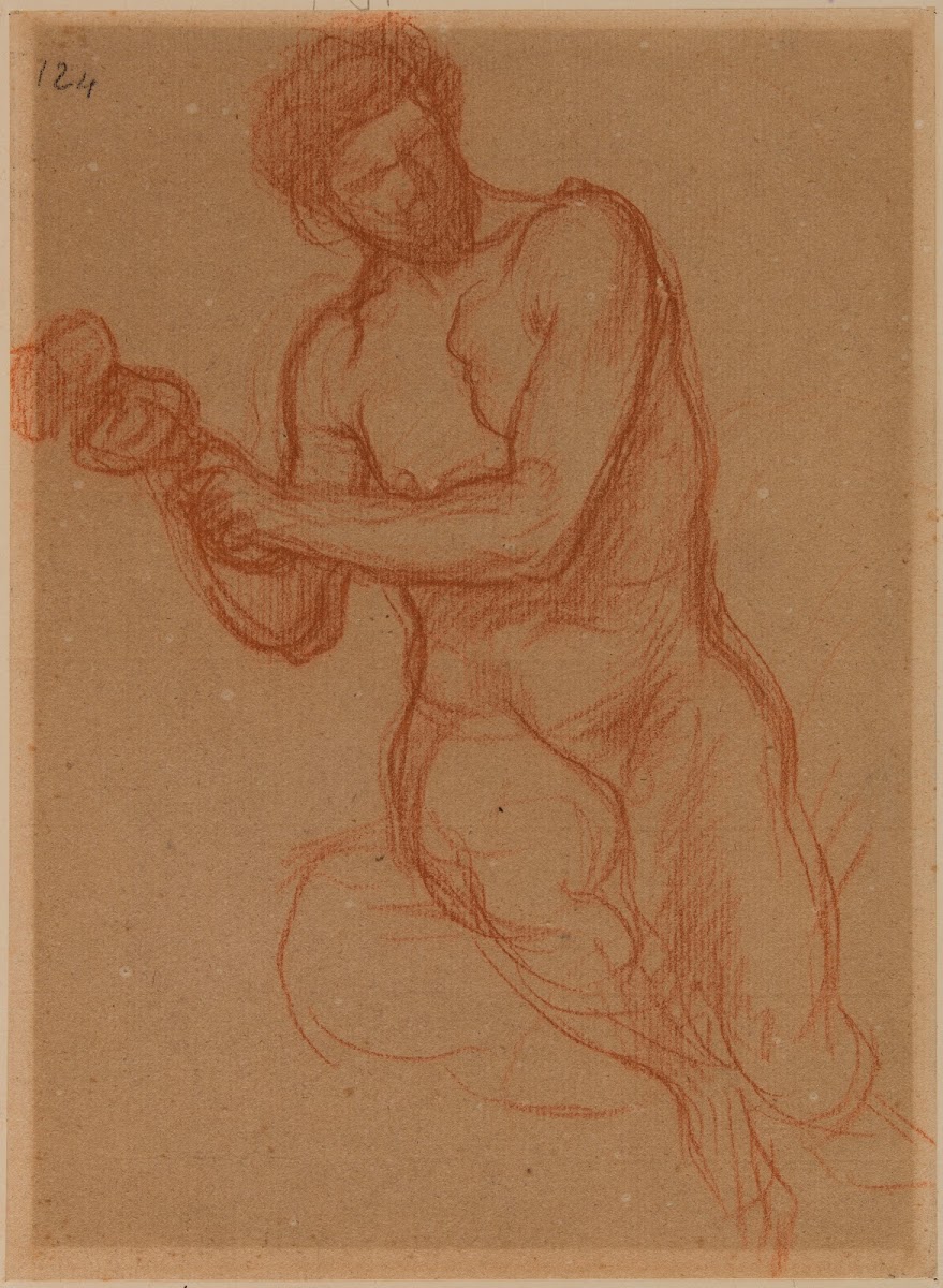 Homme nu assis de face 1867 1869