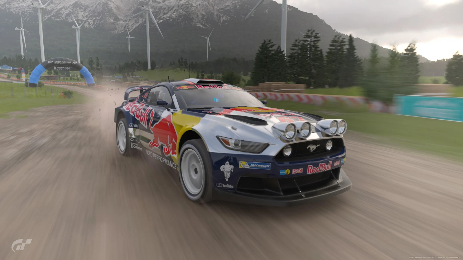 Ford Mustang Red Bull Rally Car - Digital Game Photography 4K Wallpaper (3840x2160)