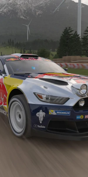 Ford Mustang Red Bull Rally Car 4K Wallpaper Background