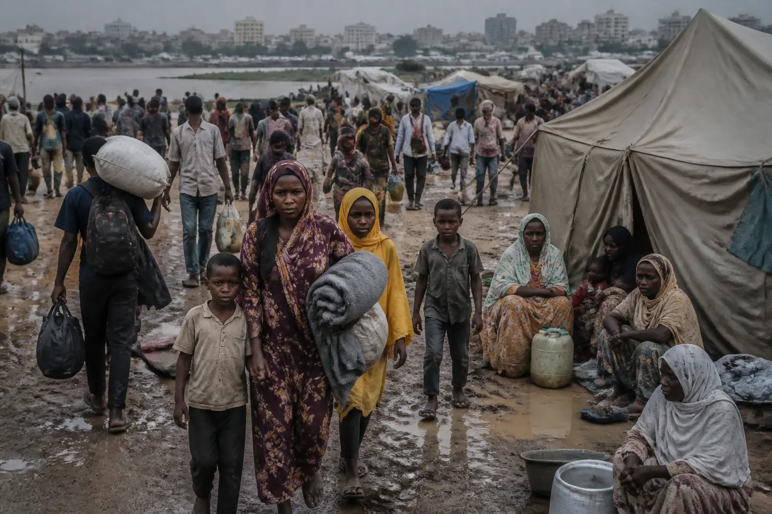 Editorial image for Refugee conditions worsen in Sudan city as displaced civilians arrive daily