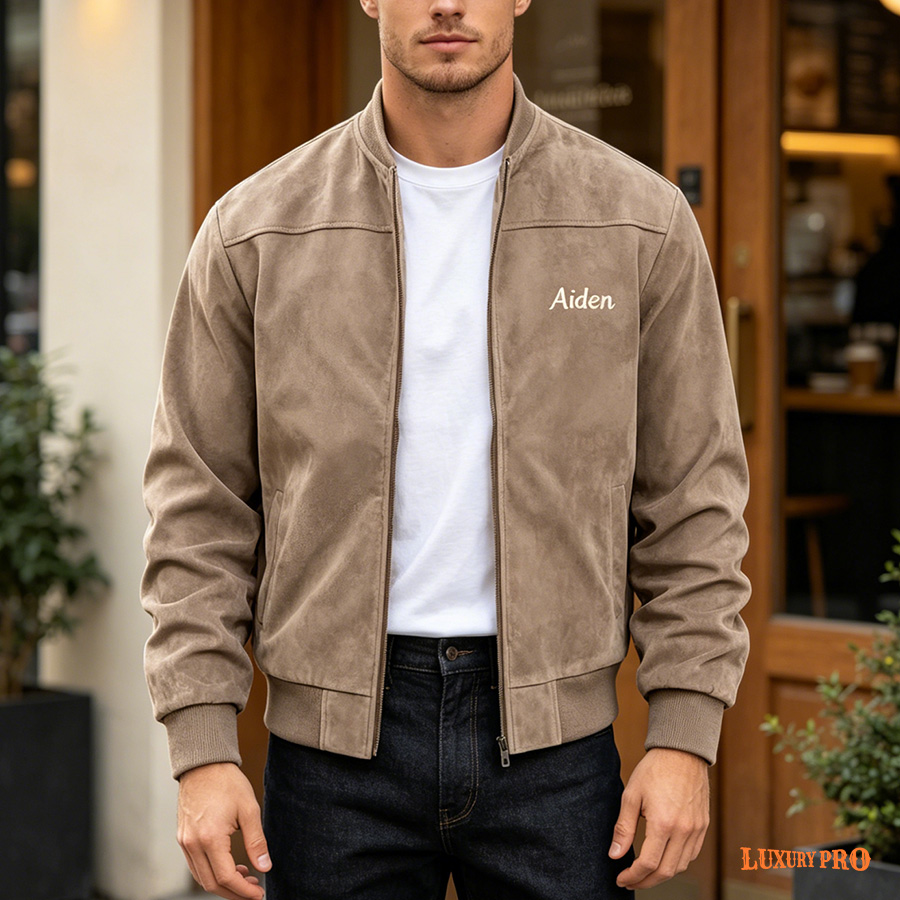 2D Solid Color Baseball Jacket
