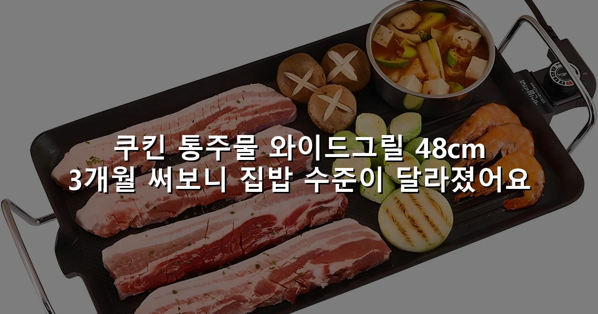 쿠킨 통주물 와이드그릴 48cm 3개월 써보니 집밥 수준이 달라졌어요