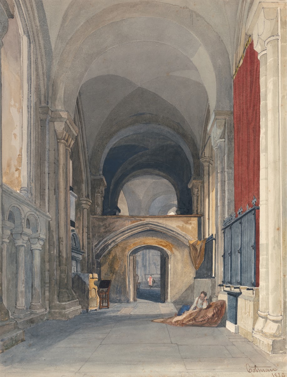 Norwich Cathedral Interior of the North Aisle of the Choir Looking East 1829