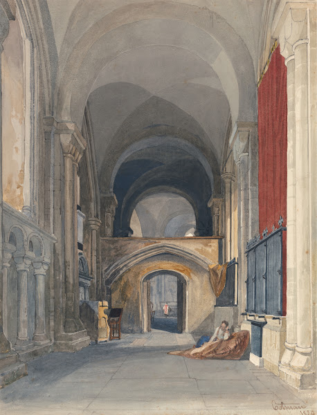 Norwich Cathedral Interior of the North Aisle of the Choir Looking East 1829