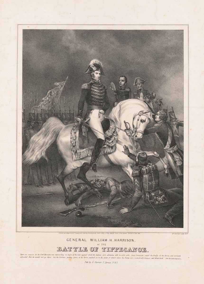 General William H Harrison at the Battle of Tippecanoe 1840