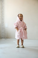 Children's bathrobe Twins Belle size 86–92 (100% cotton terry cloth) pink