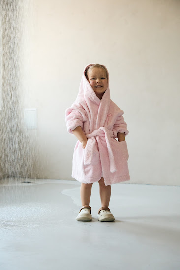 Children's bathrobe Twins Belle size 86–92 (100% cotton terry cloth) pink