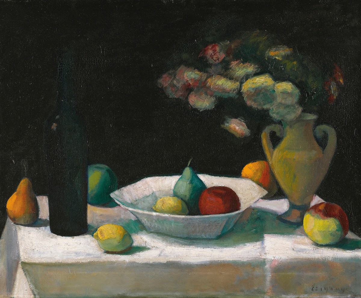 Still Life With Bottle And Fruit