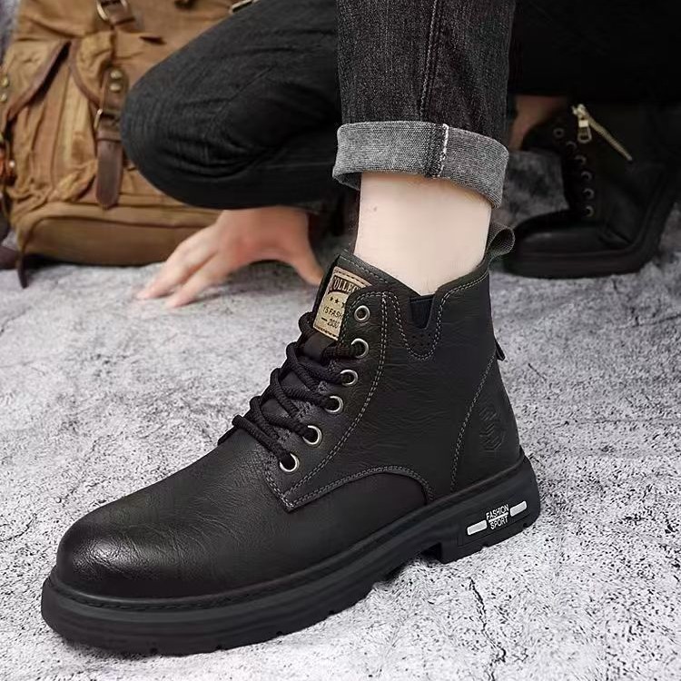 Herren-Stiefel, leicht, Vintage-Stil, Schnürstiefel