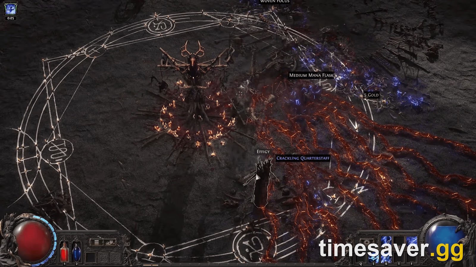 PoE2 Ritual encounter showing the effigy, reward tributes and defer options