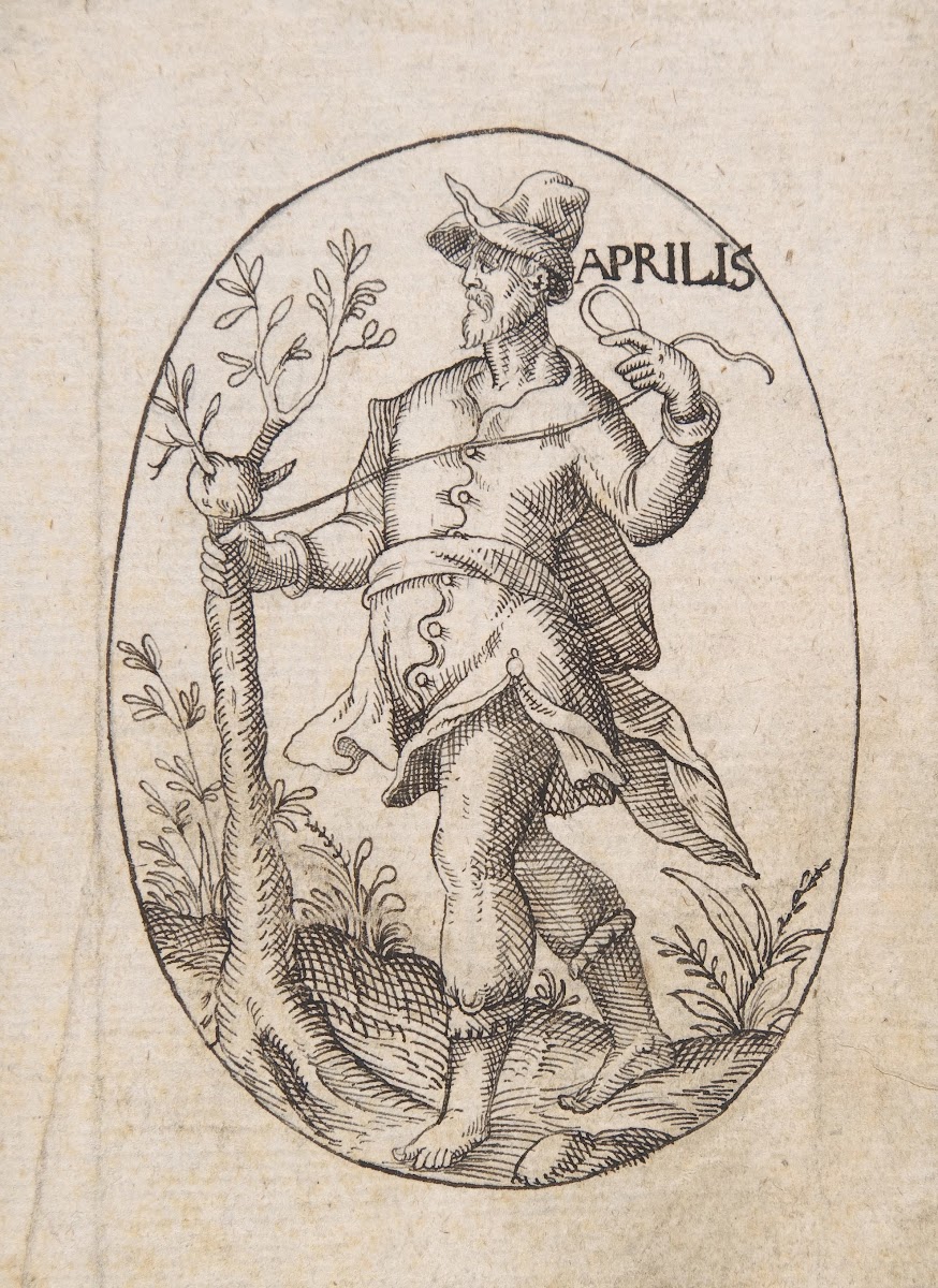 The Month of April Man Grafting a Branch onto a Tree 16th century