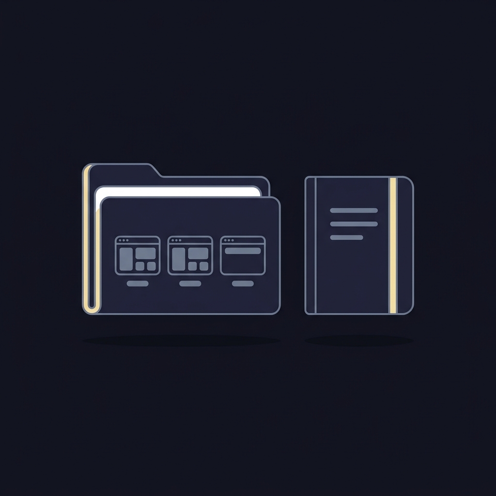 Minimalist vector illustration of a neat folder with screenshot thumbnails timestamps and a simple logbook on a dark background illustrating How to Read Sports Trading Challenge Rules Before You Begin