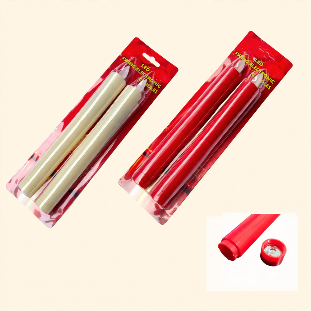 LED taper candle with flame effect