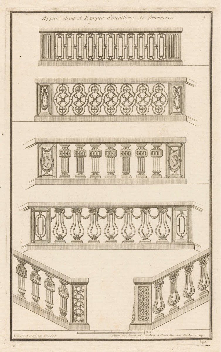 Appuis droit et Rampes descaliers de Serrurerie 1767