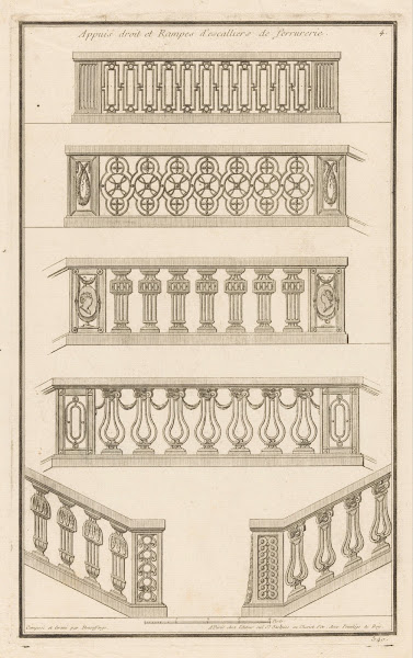 Appuis droit et Rampes descaliers de Serrurerie 1767