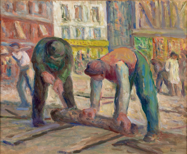 Travaux sur la chaussée les charpentiers 1930 1935